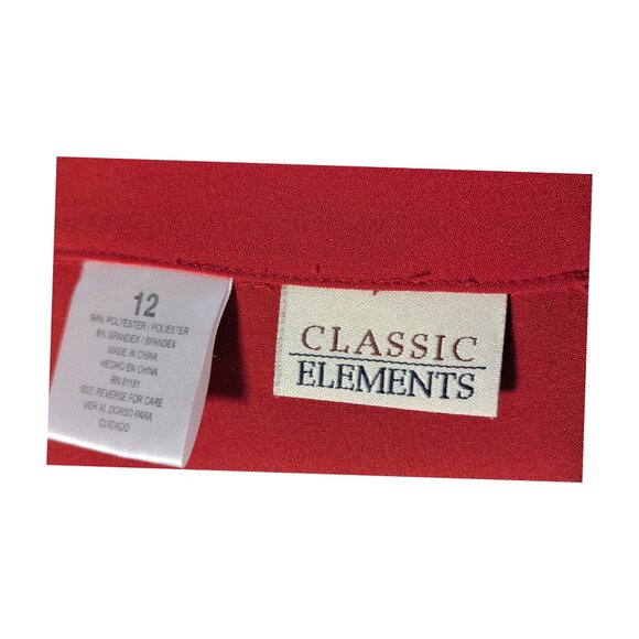🎄✨ Festive Glam Red Holiday Blouse  Classic Elements Size 12 EUC - Picture 4 of 4
